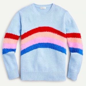 J Crew Crewcuts Kids Girls Fuzzy Rainbow Sweater Crewneck Pullover Sz 14 NWT